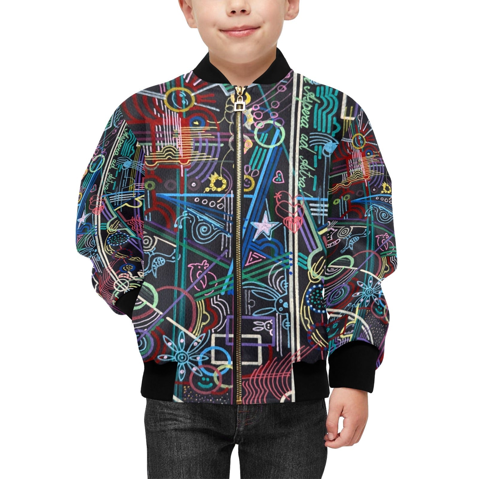 Per Aspera Kids Kids' Bomber Jacket with Pockets (Model H40) - Lana Art Sweden