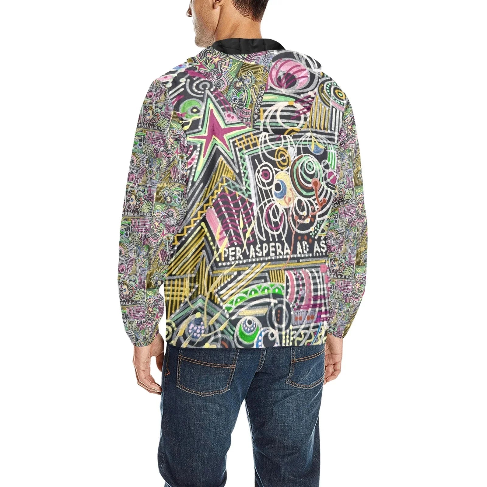 Per Aspera Quilted Unisex Windbreaker - Lana Art Sweden