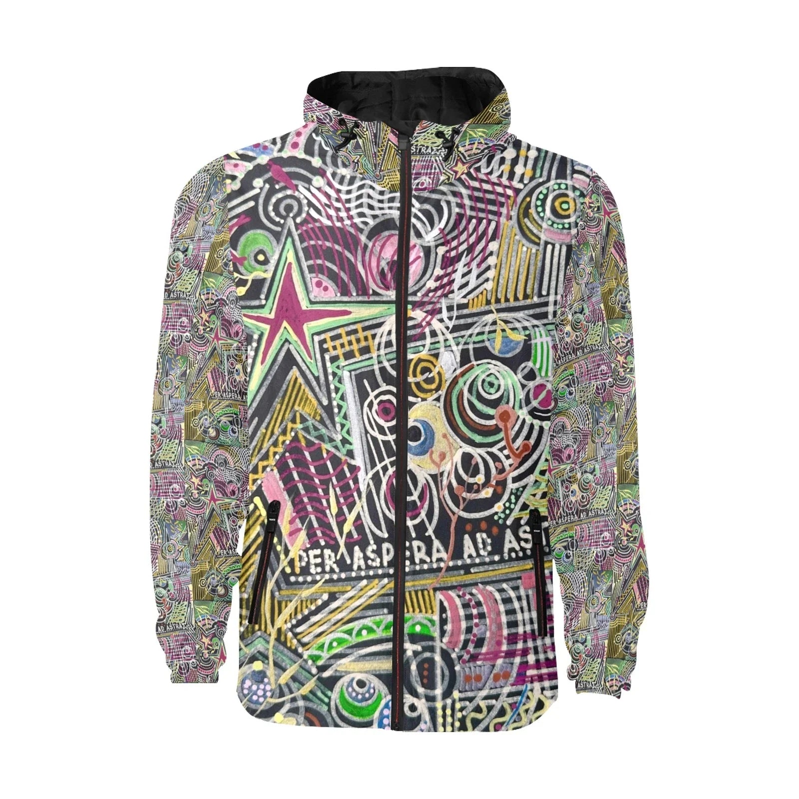 Per Aspera Quilted Unisex Windbreaker - Lana Art Sweden