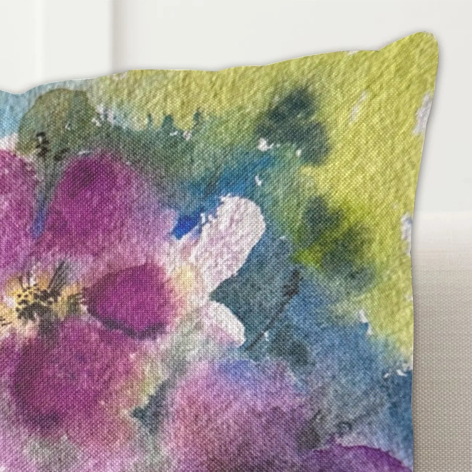 Pink Rhapsody and Purple Lawn Linen Zippered Pillowcase 18"x18"(Pack of 2) - Lana Art Sweden