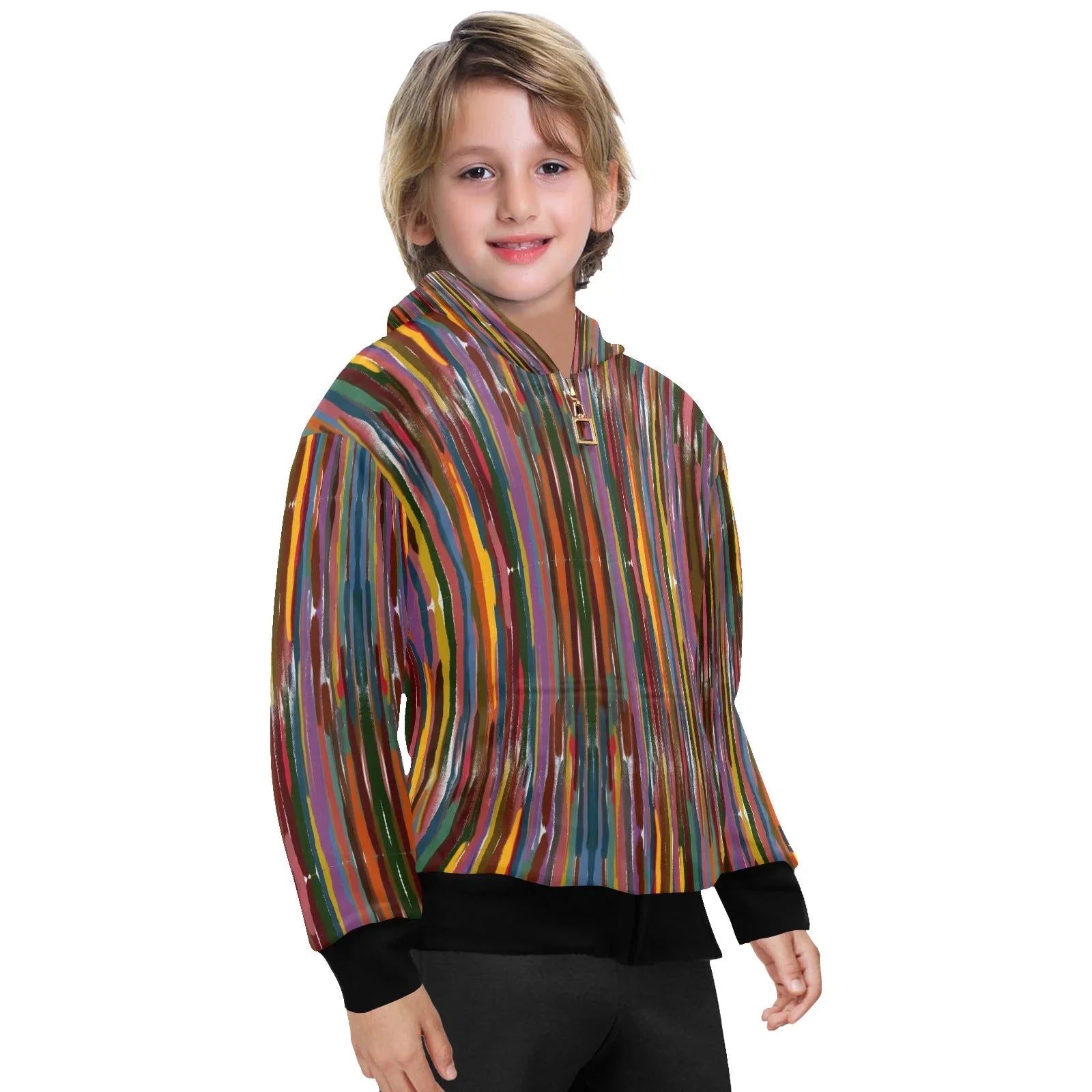 Power Stripes Big Boys' Zip Up Hoodie (H58) - Lana Art Sweden