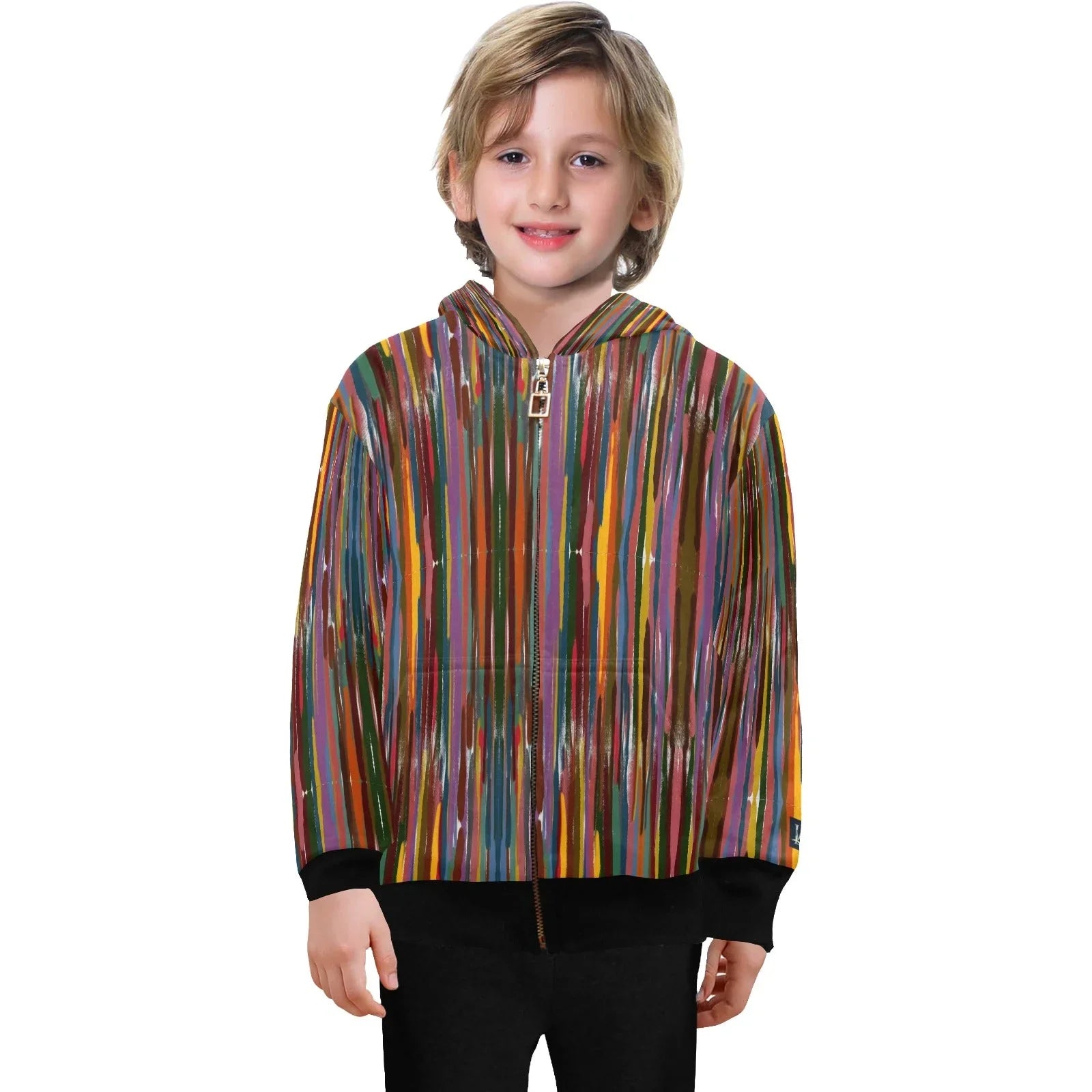 Power Stripes Big Boys' Zip Up Hoodie (H58) - Lana Art Sweden