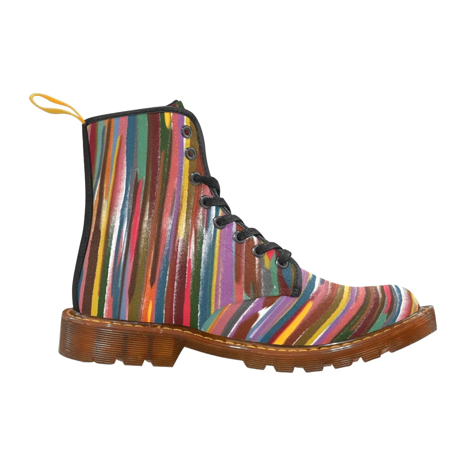 Power Stripes Custom Canvas Boots For Women - Lana Art Sweden