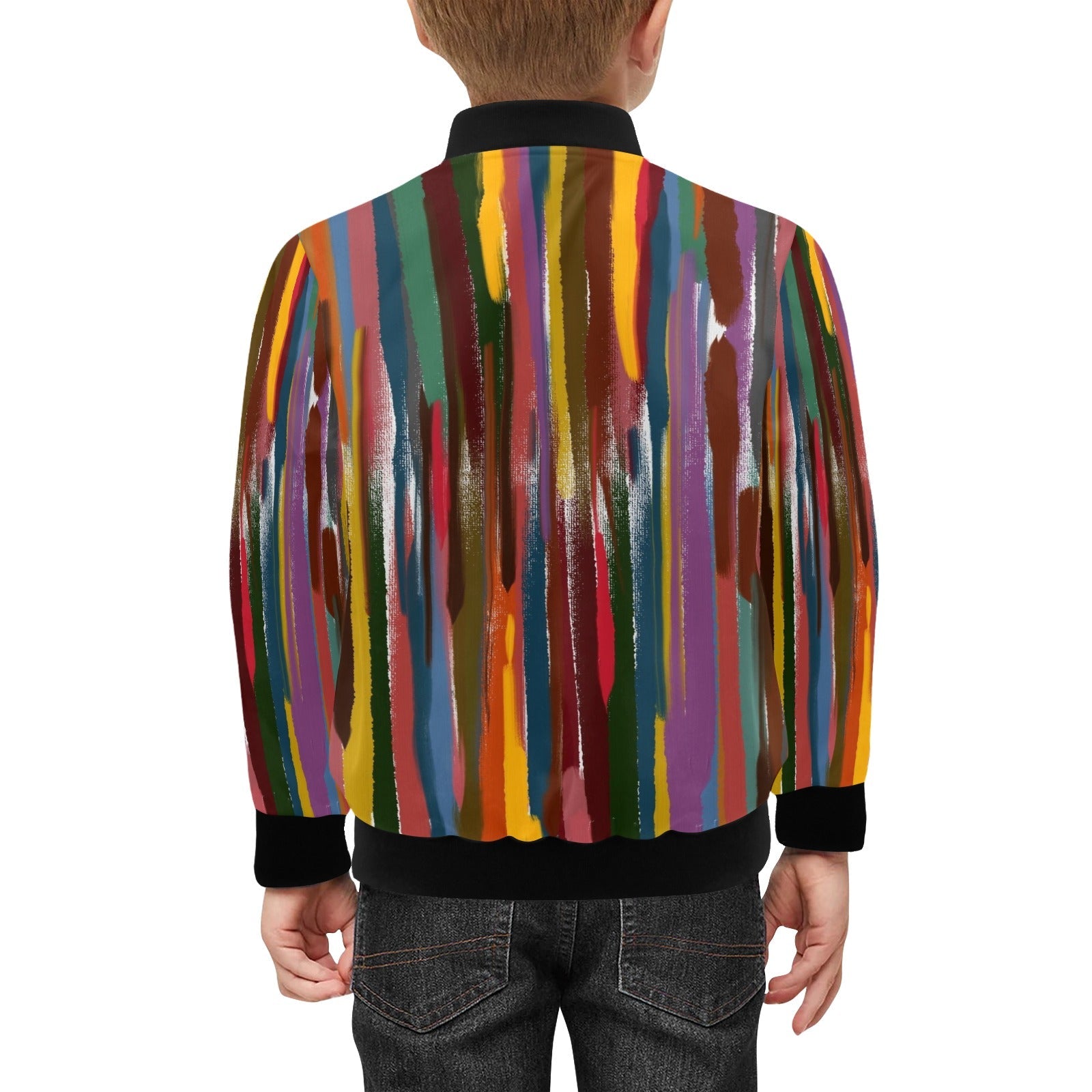 Power Stripes Kids' lined My City Bomber Jacket with Pockets - Lana Art Sweden