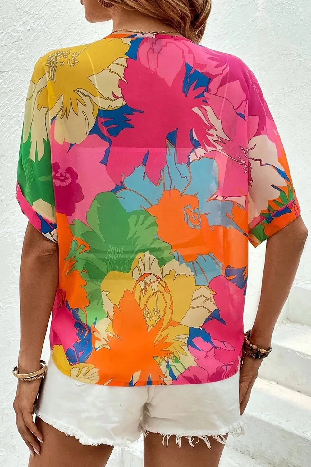 Printed Button Up Half Sleeve Shirt - Lana Art Sweden
