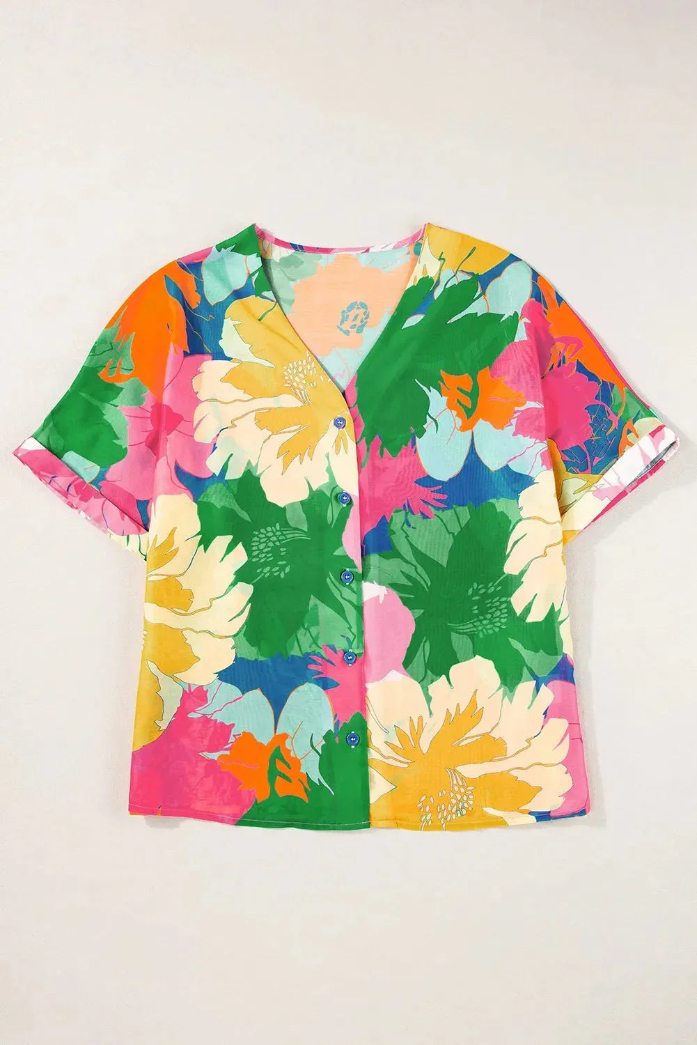 Printed Button Up Half Sleeve Shirt - Lana Art Sweden