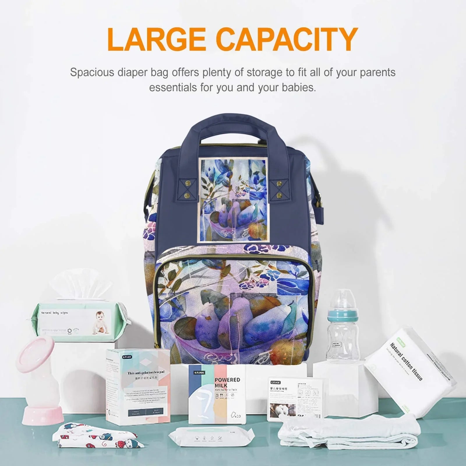 Purple Field Multifunction Diaper Bag - Lana Art Sweden