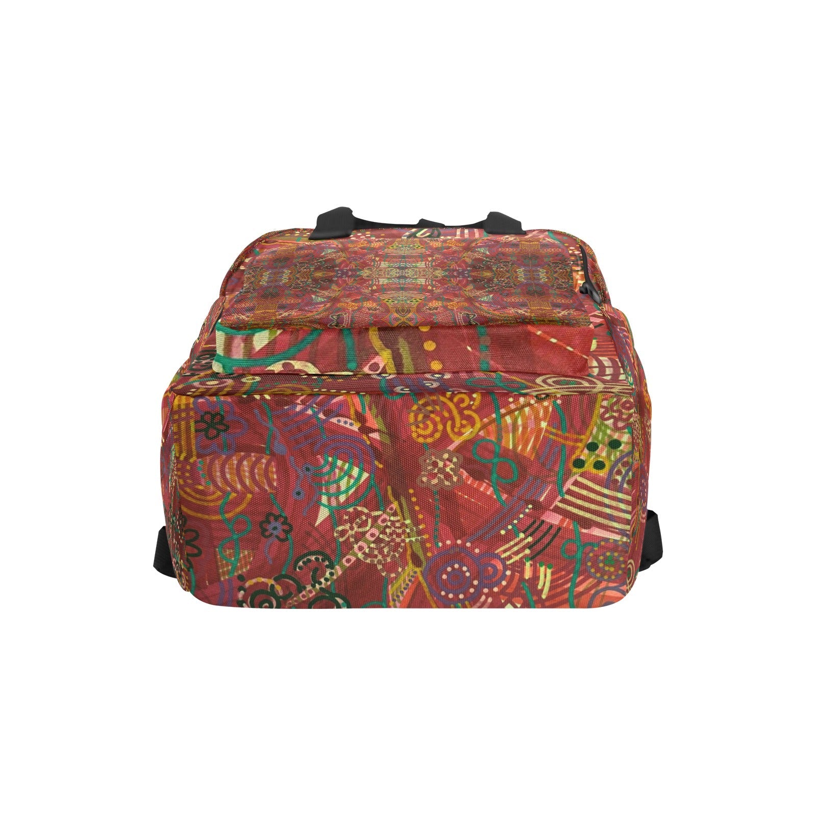 Purple Swirls Red Twin Handle Backpac - Lana Art Sweden