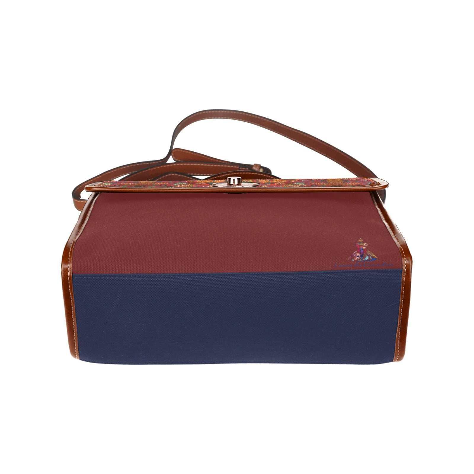 Purple Swirls Red Waterproof Shoulder Strap Canvas Bag - Lana Art Sweden