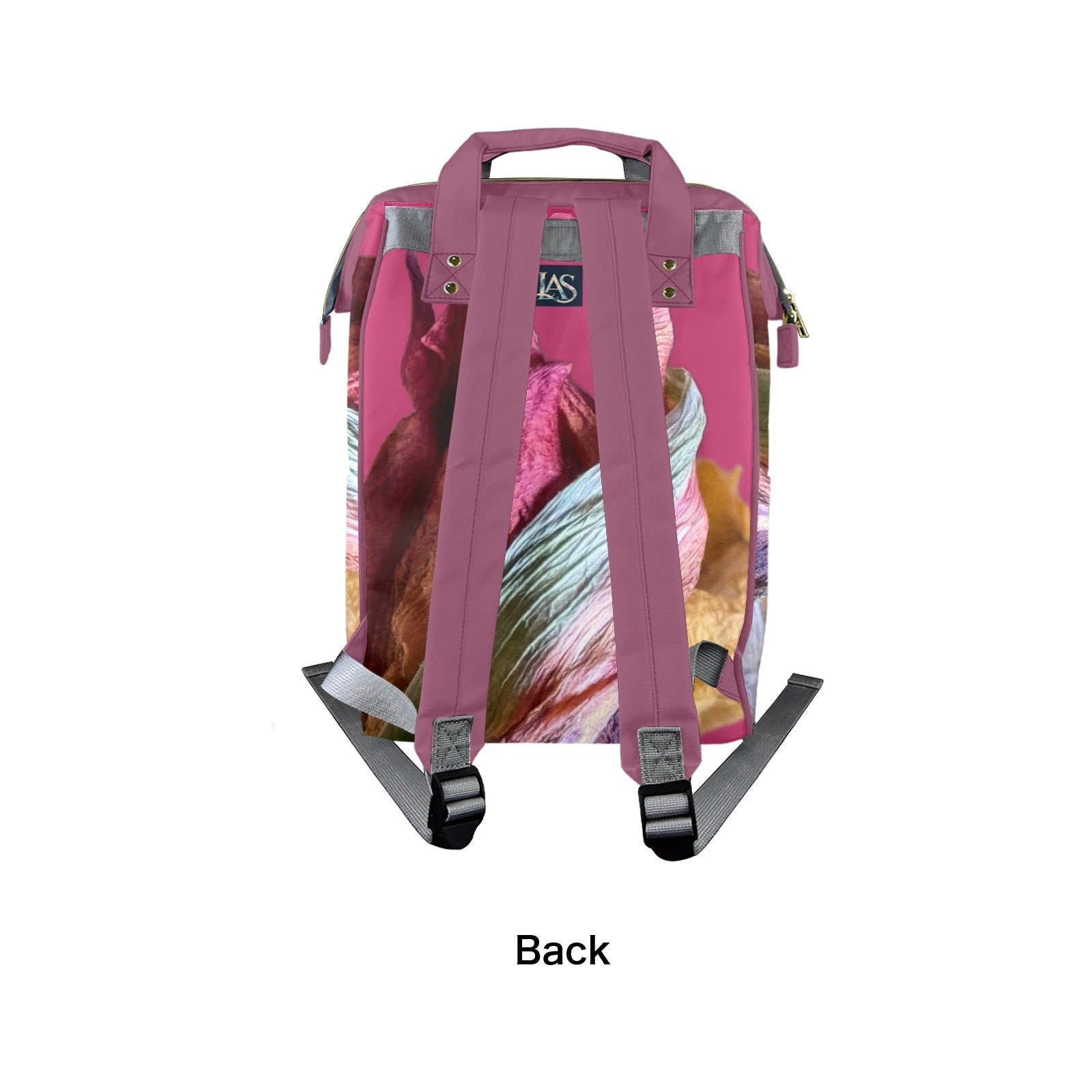 Red Tulip Twist Magenta Large Multi - Function Travel Diaper Bag - Lana Art Sweden