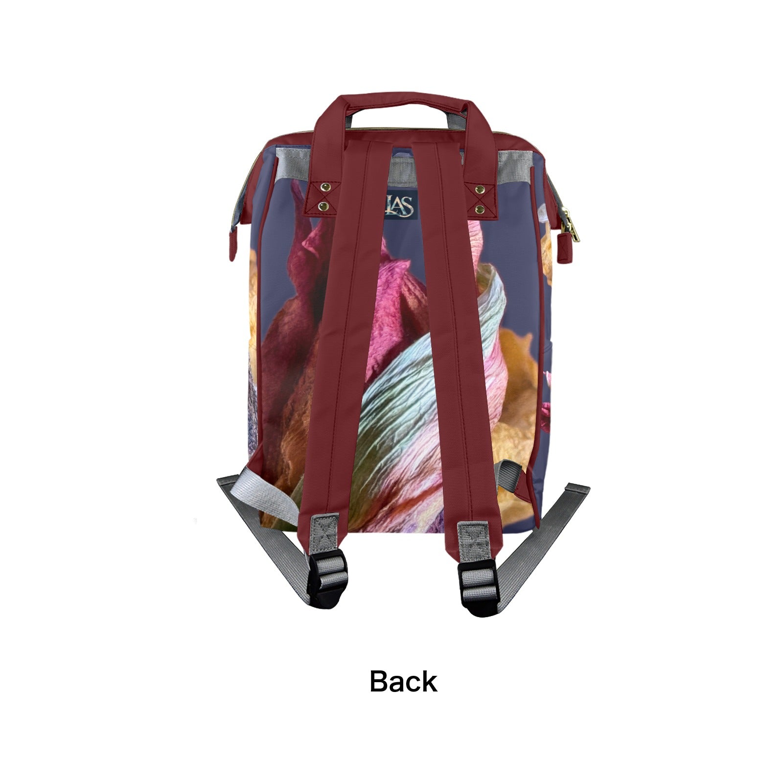 Red Tulip Twist Ocean Multi - Function Travel Diaper Bag - Large - Lana Art Sweden