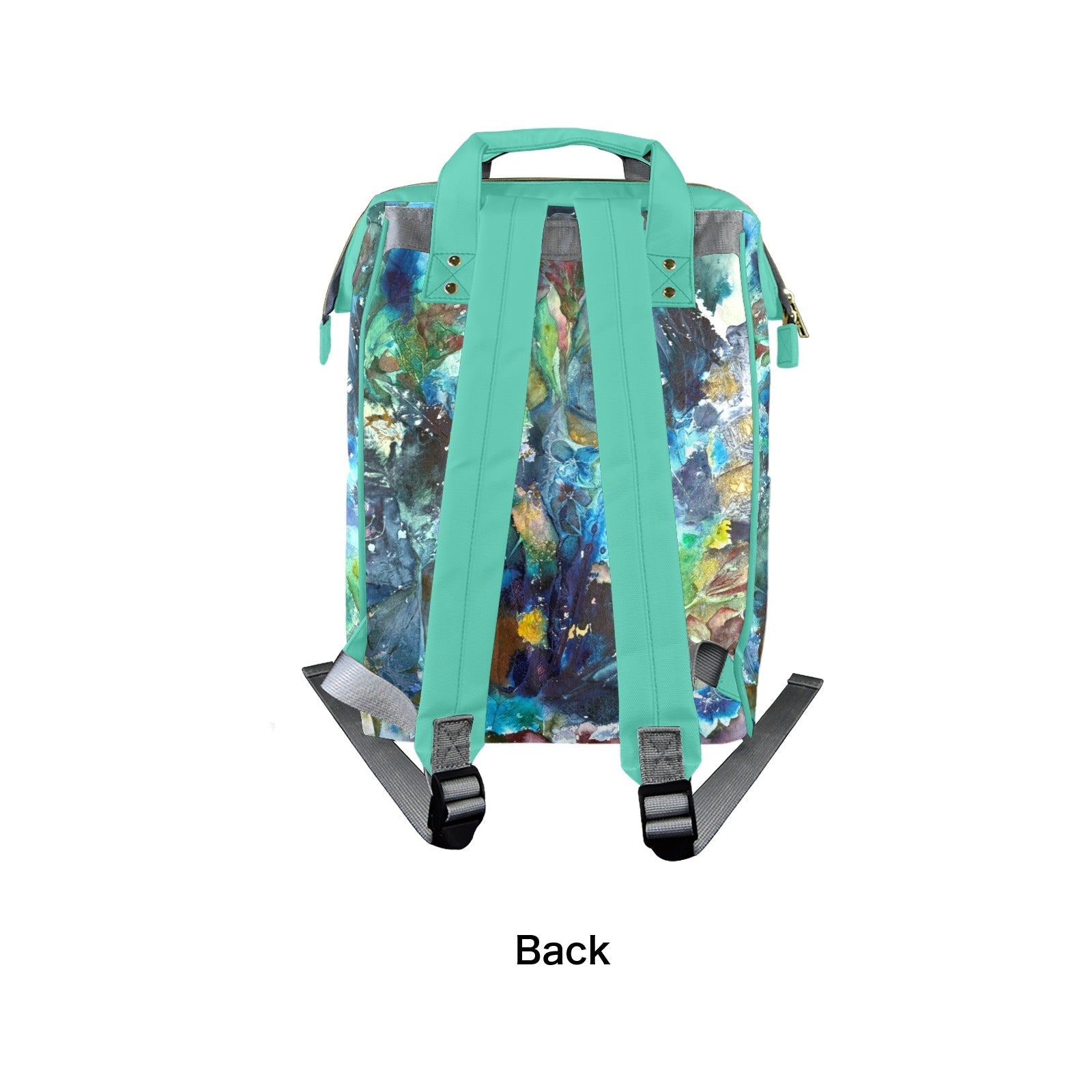 Rhapsody of Spring Turquoise Multi - Function Travel Diaper Bag - Large - Lana Art Sweden