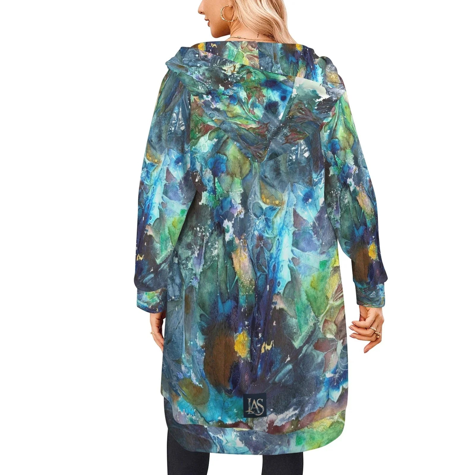 Rhapsody of Spring Women's Long Hooded Jacket - Lana Art Sweden