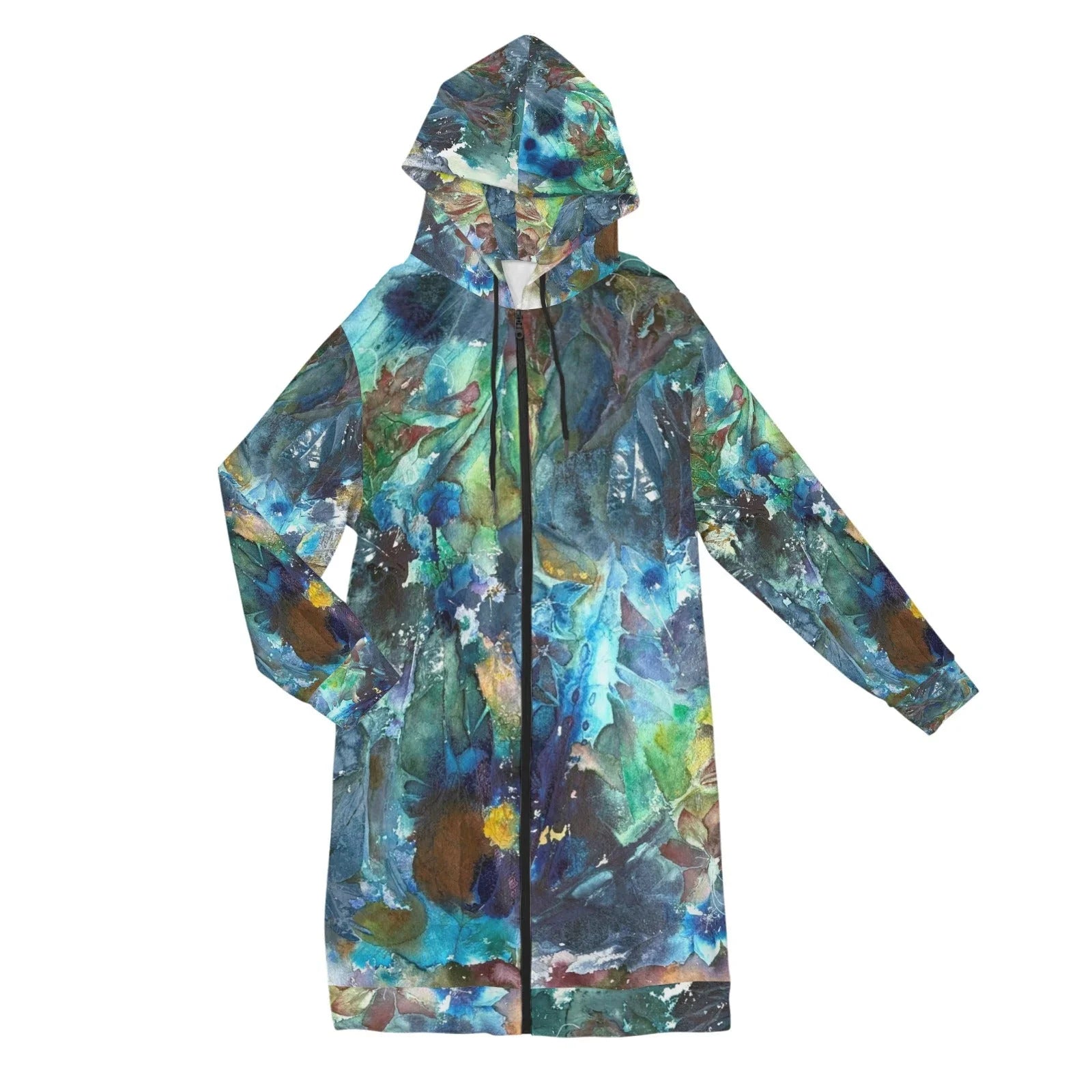 Rhapsody of Spring Women's Long Hooded Jacket - Lana Art Sweden
