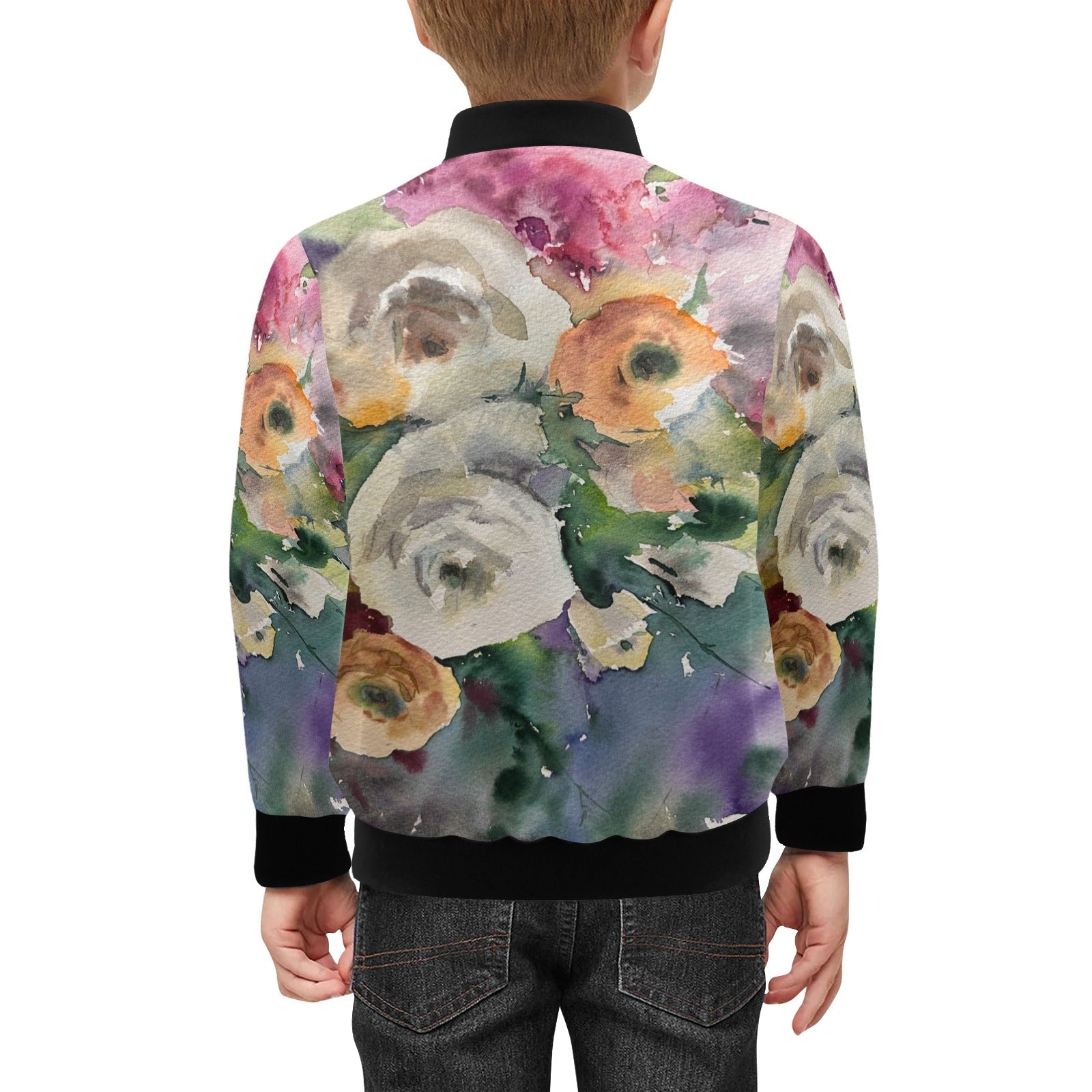 Roses for You! Kids' Bomber Jacket with Pockets (Model H40) - Lana Art Sweden