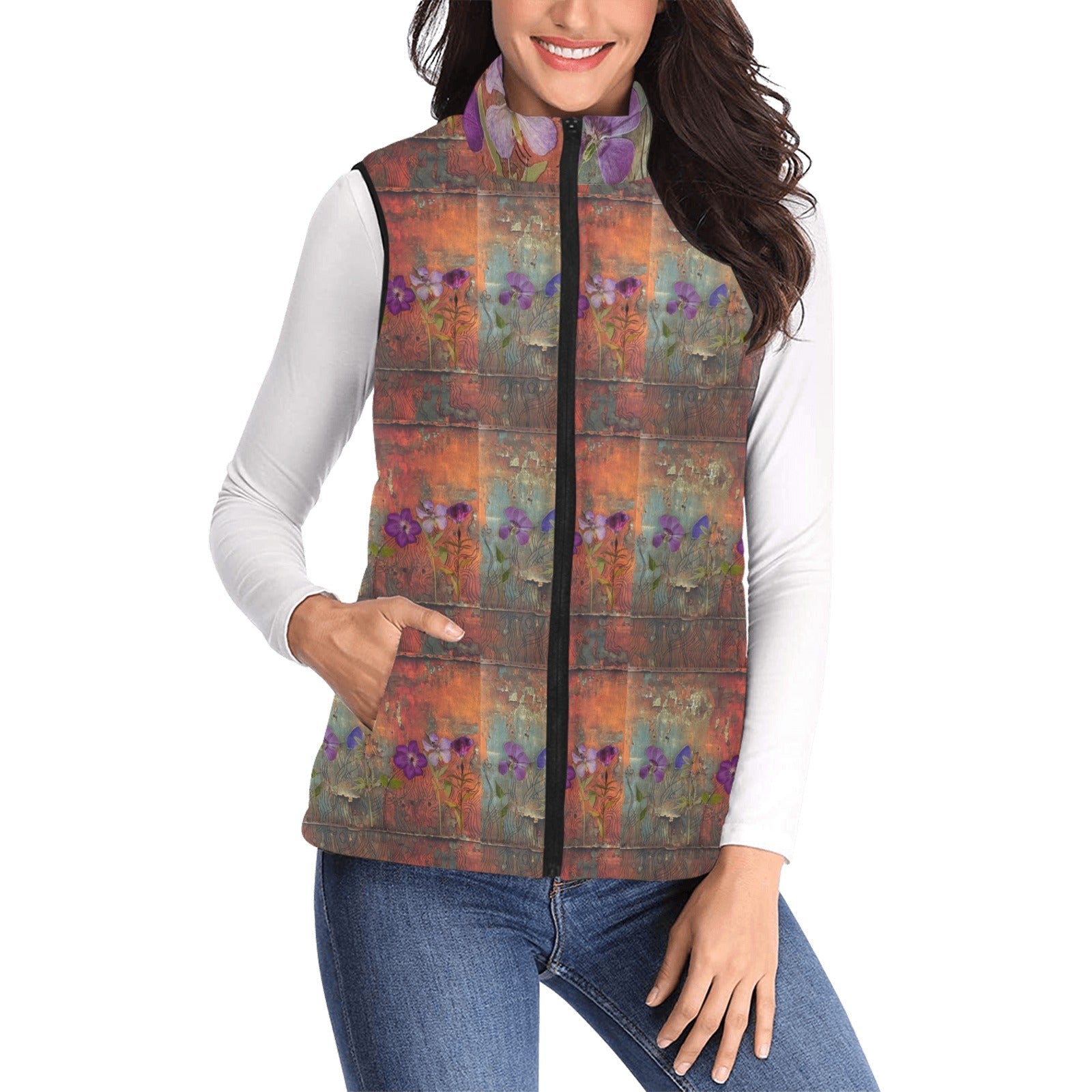 Rusty Life 2 Women's Padded Vest - Lana Art Sweden