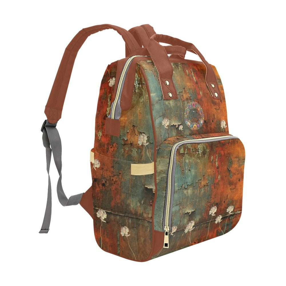 Rusty Life with Tulips Multi - Function Diaper Backpack/Diaper Bag - Lana Art Sweden