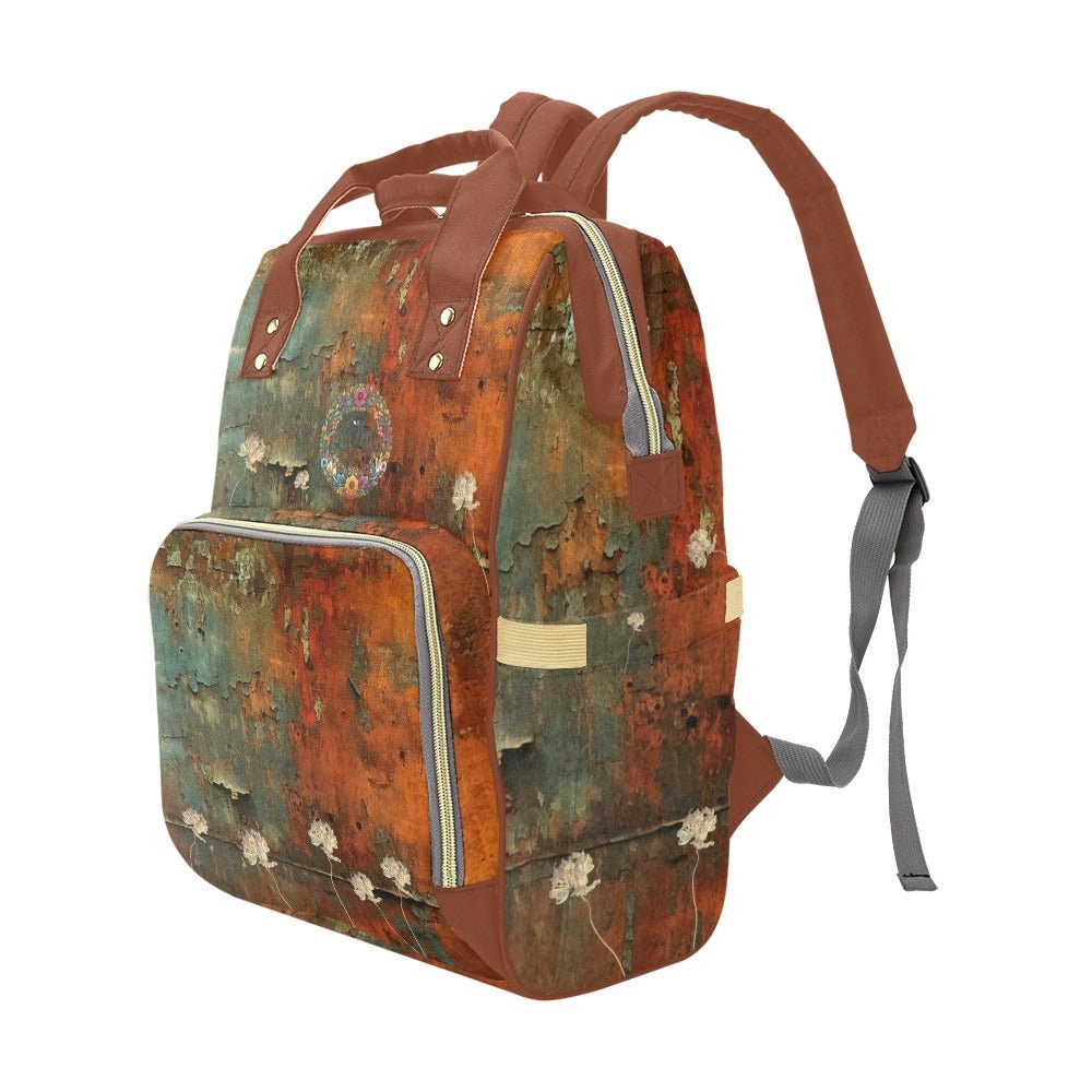Rusty Life with Tulips Multi - Function Diaper Backpack/Diaper Bag - Lana Art Sweden