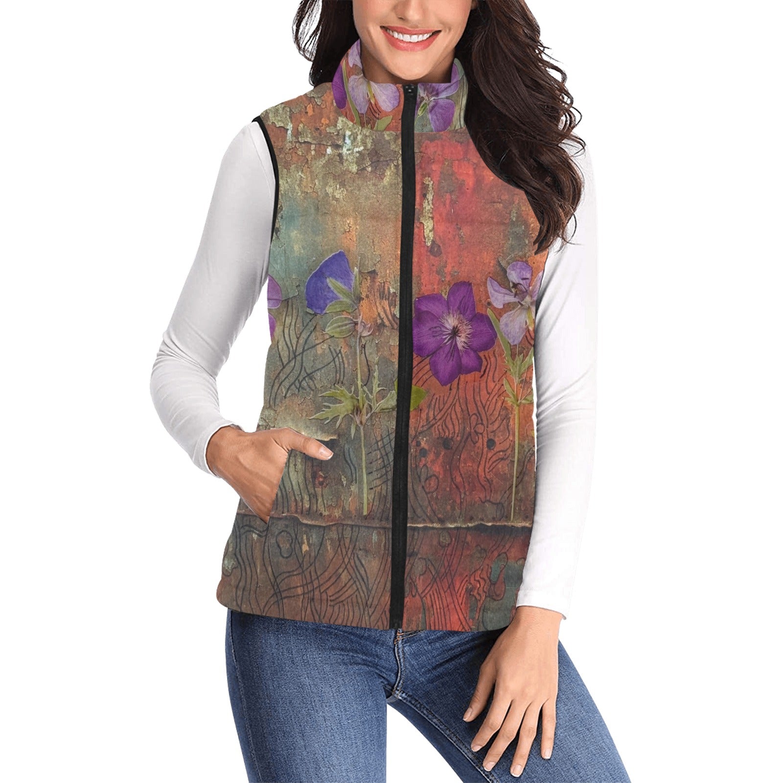 Rusty Life Women's Padded Vest - Lana Art Sweden