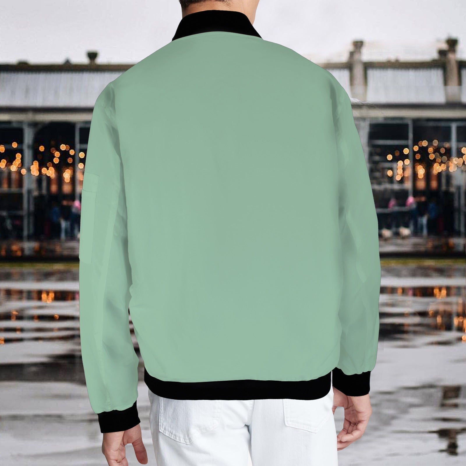 Sage Light Men's Bomber Jacket - Lana Art Sweden
