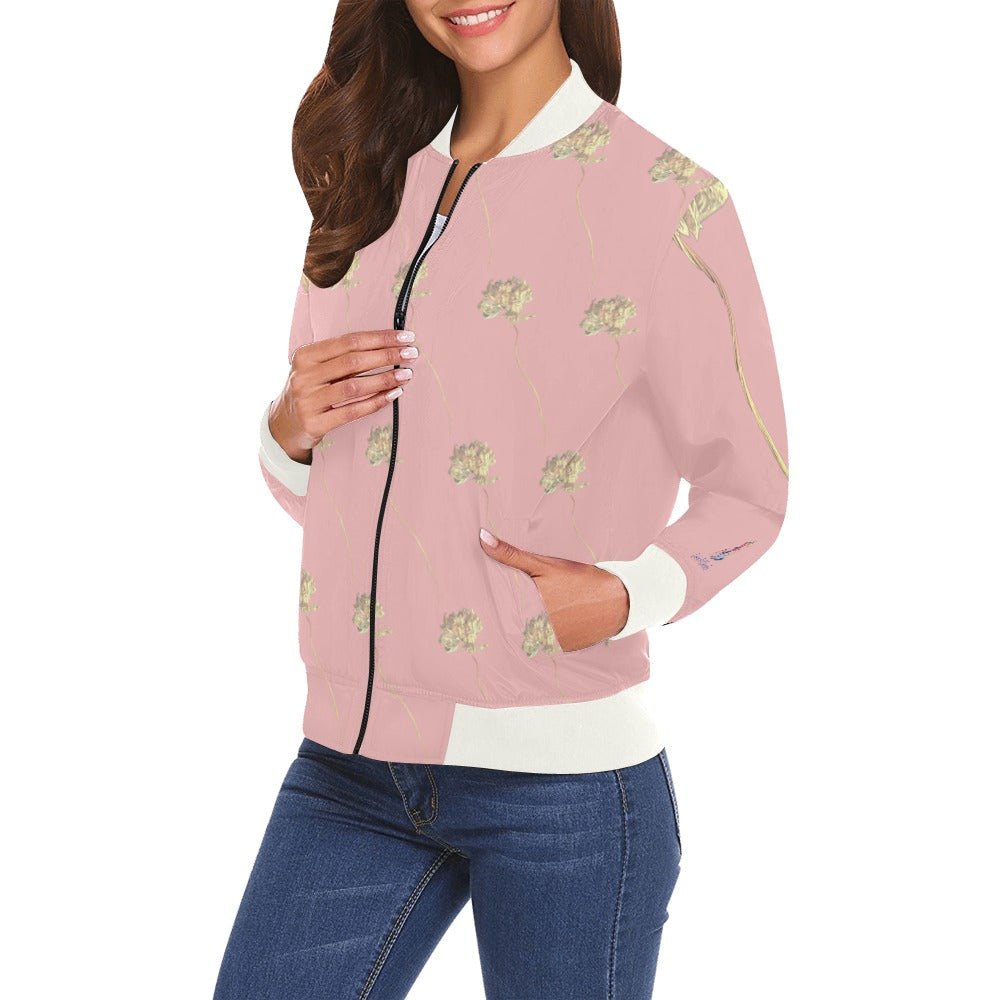Shaggy Tulip Blush Bomber Jacket for Women - Lana Art Sweden