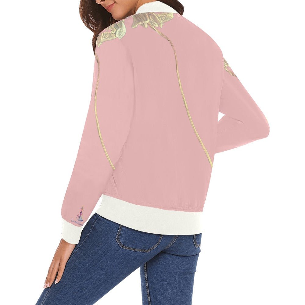 Shaggy Tulip Blush Bomber Jacket for Women - Lana Art Sweden