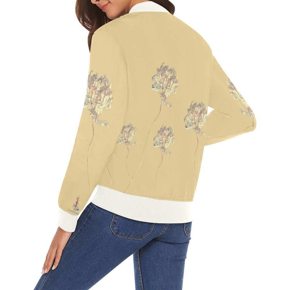 Shaggy Tulip Lemon Drop Bomber Jacket for Women - Lana Art Sweden