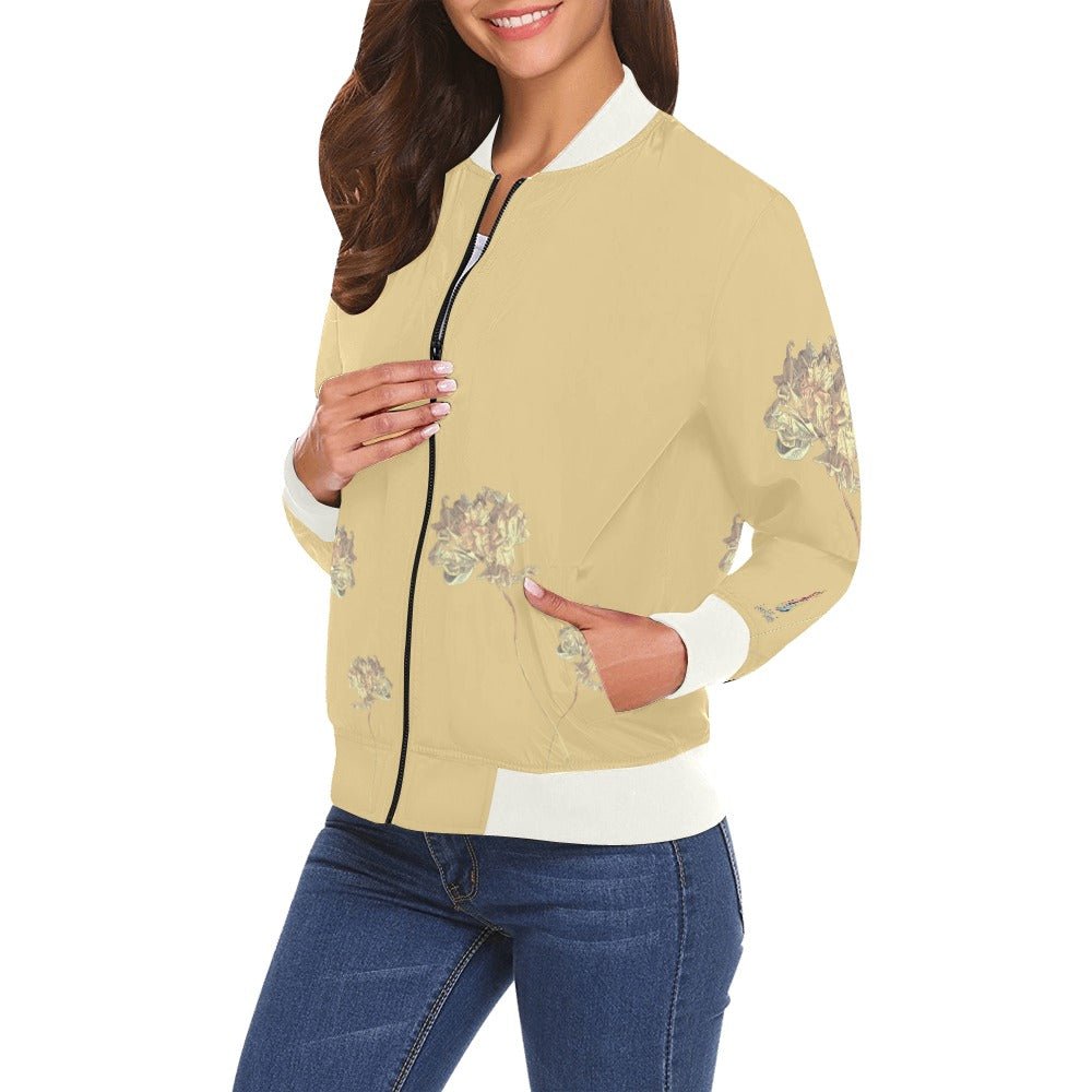 Shaggy Tulip Lemon Drop Bomber Jacket for Women - Lana Art Sweden
