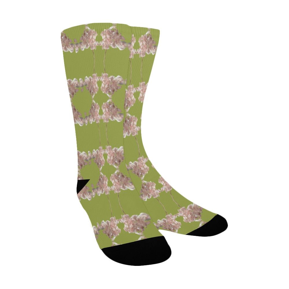 Shaggy Tulip Olive Women's Custom Socks - Lana Art Sweden