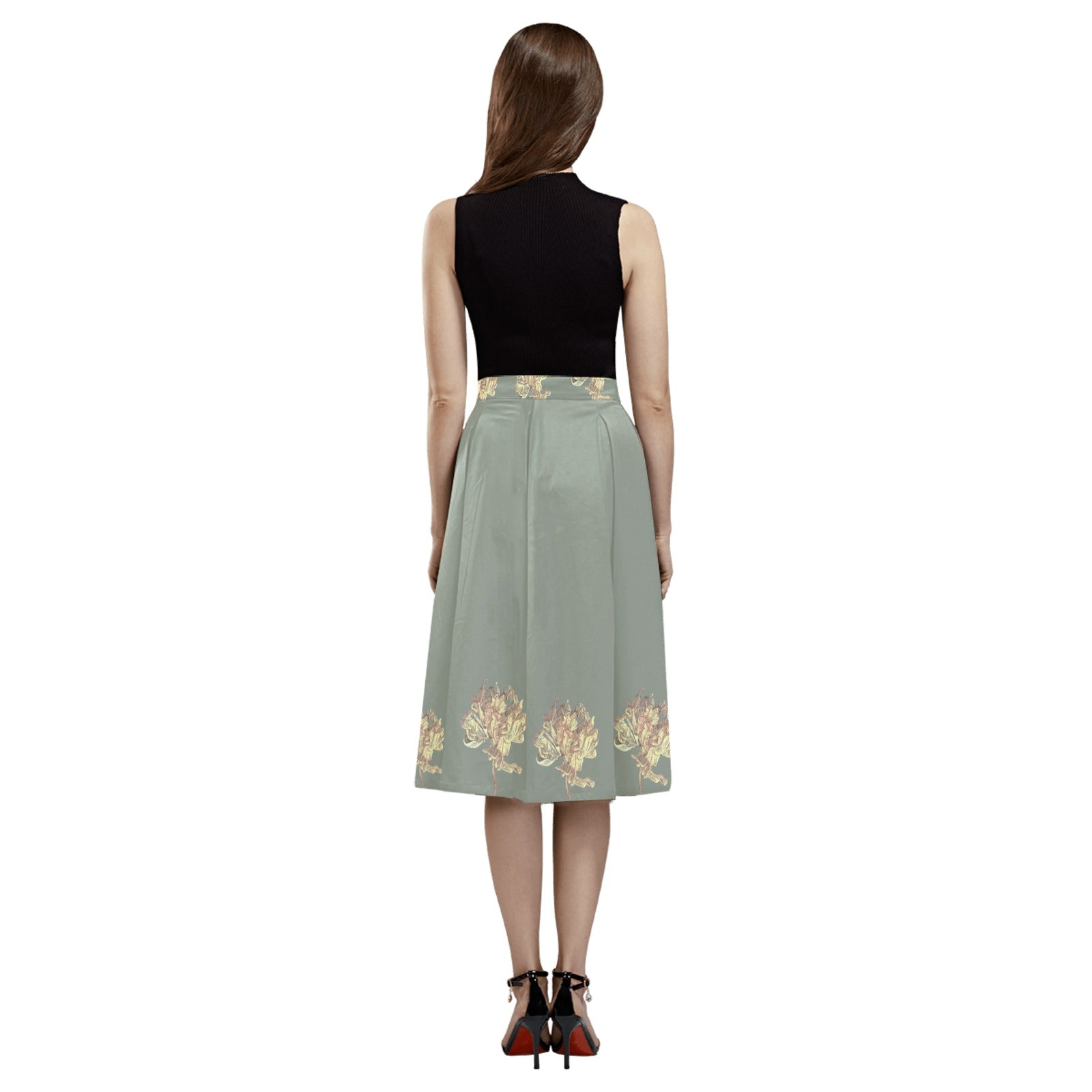 Single Tulip Moon Beam 2 Mnemosyne Women's Crepe Skirt - Lana Art Sweden