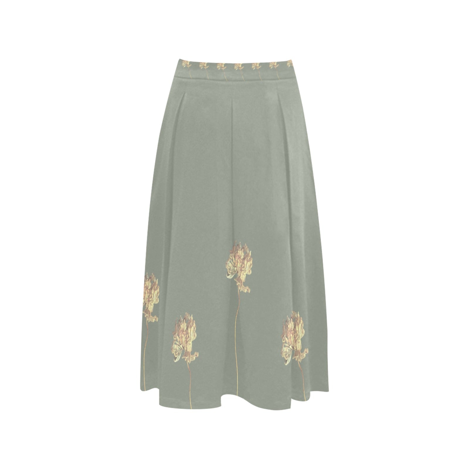 Single Tulip Moon Beam Mnemosyne Women's Crepe Skirt - Lana Art Sweden