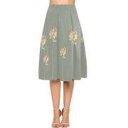 Single Tulip Moon Beam Mnemosyne Women's Crepe Skirt - Lana Art Sweden