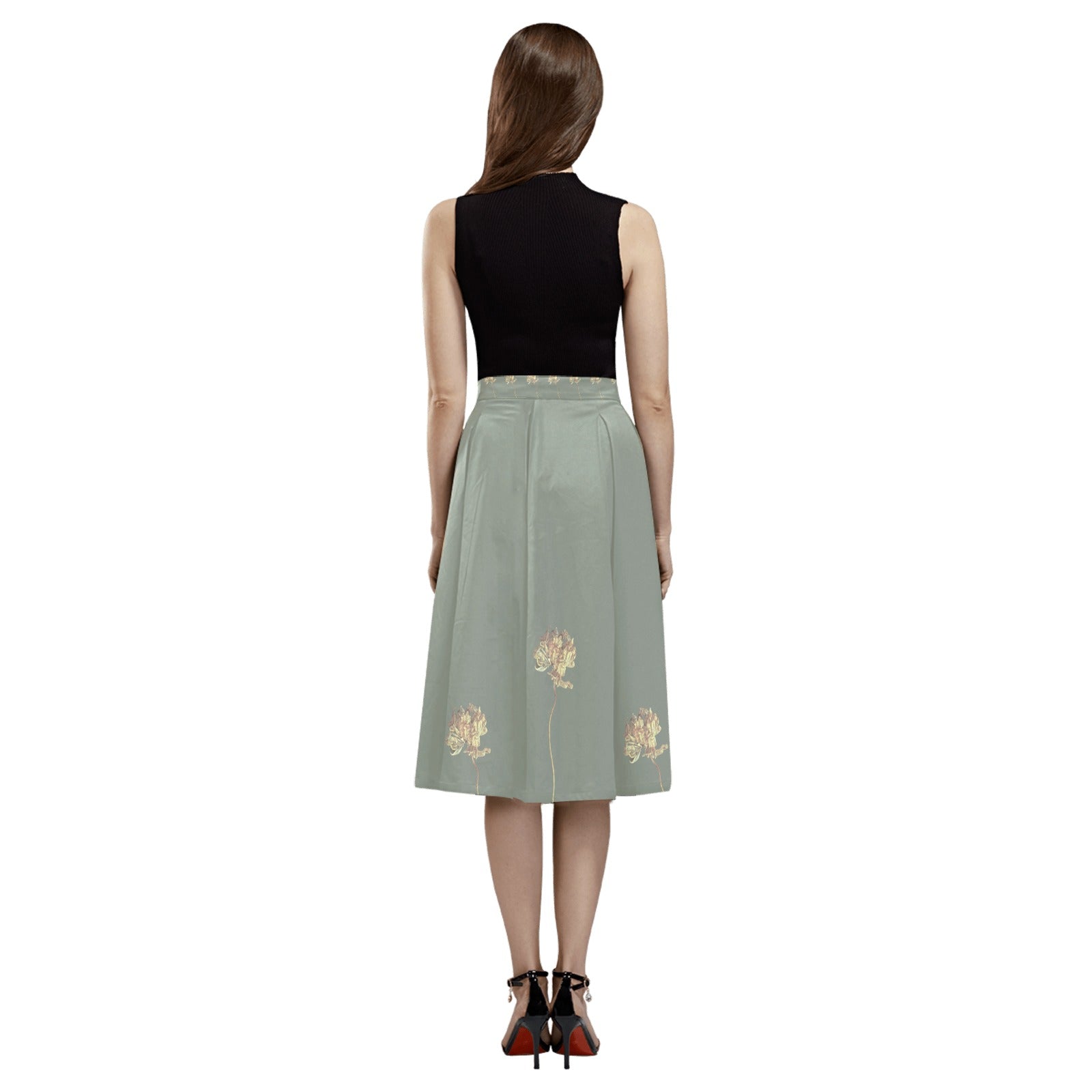Single Tulip Moon Beam Mnemosyne Women's Crepe Skirt - Lana Art Sweden