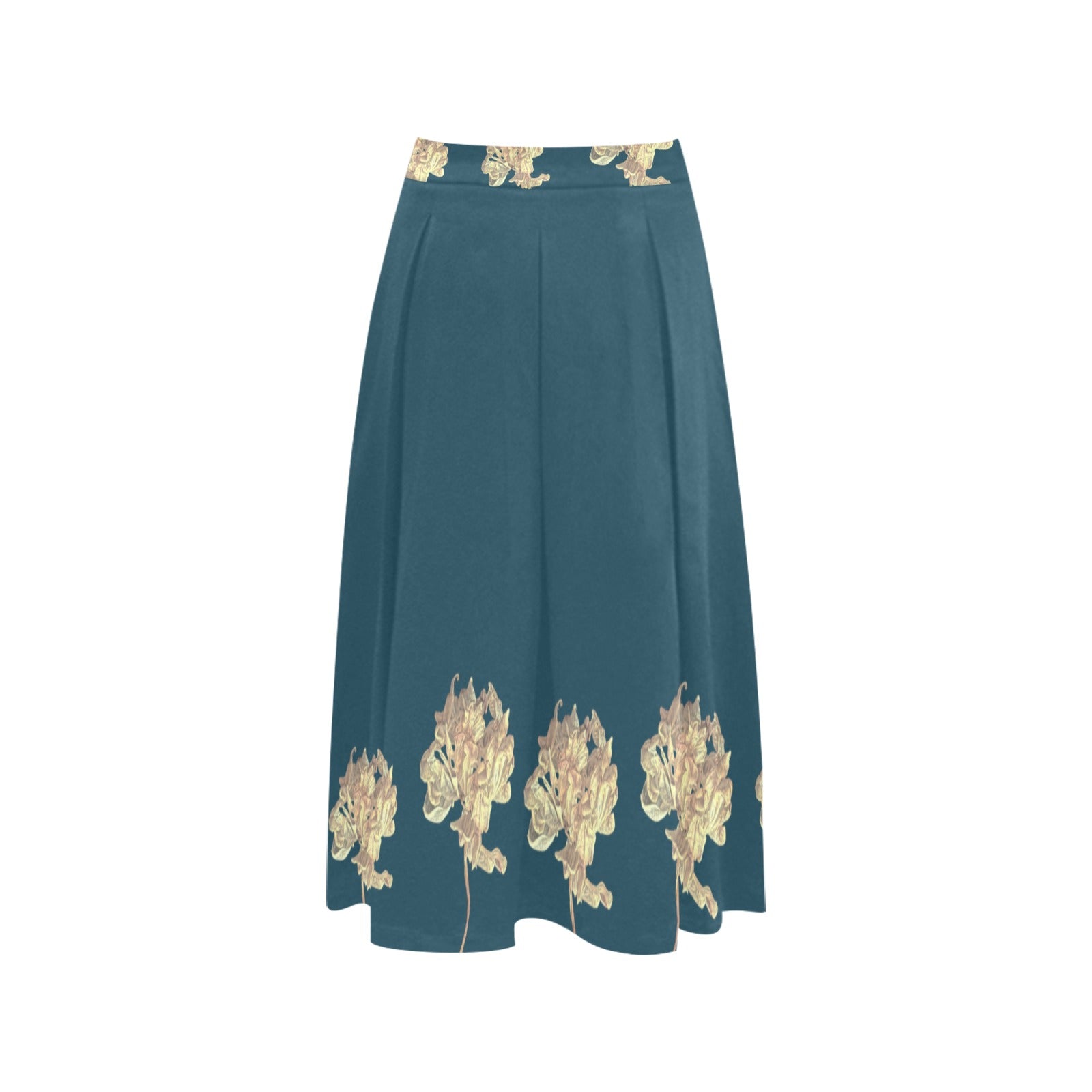 Single Tulip Ocean Mnemosyne Women's Crepe Skirt - Lana Art Sweden