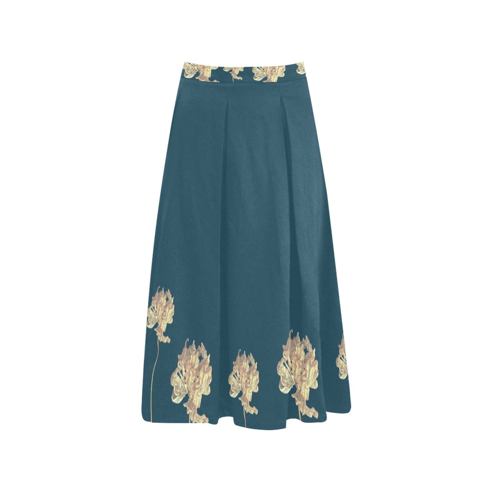 Single Tulip Ocean Mnemosyne Women's Crepe Skirt - Lana Art Sweden