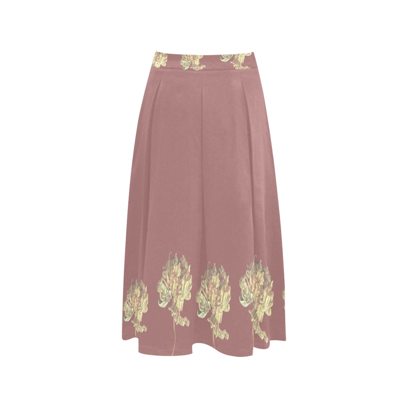 Single Tulip Old Rose Mnemosyne Women's Crepe Skirt - Lana Art Sweden