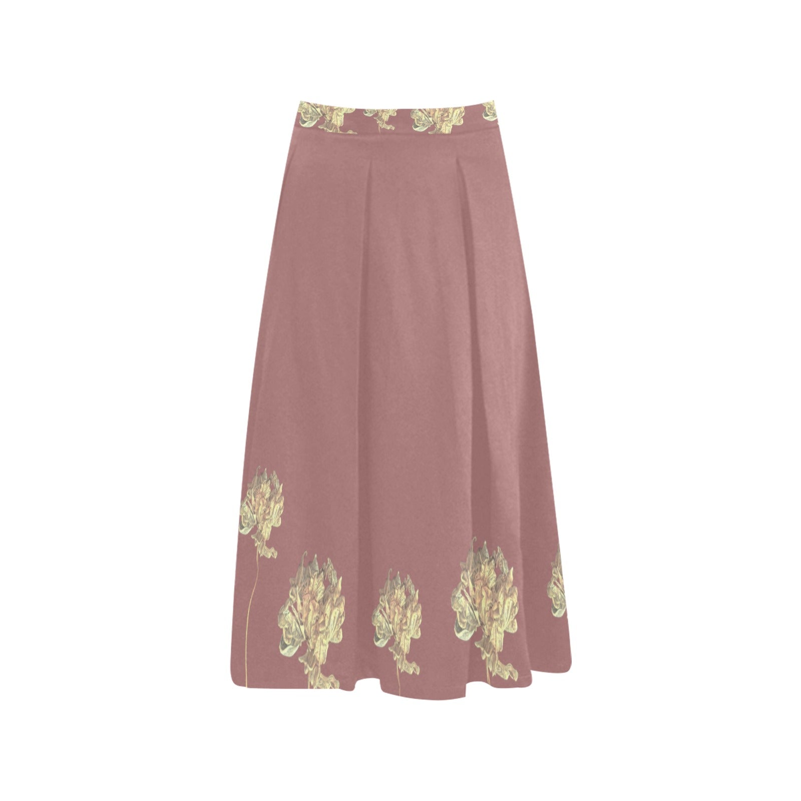 Single Tulip Old Rose Mnemosyne Women's Crepe Skirt - Lana Art Sweden