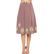Single Tulip Old Rose Mnemosyne Women's Crepe Skirt - Lana Art Sweden