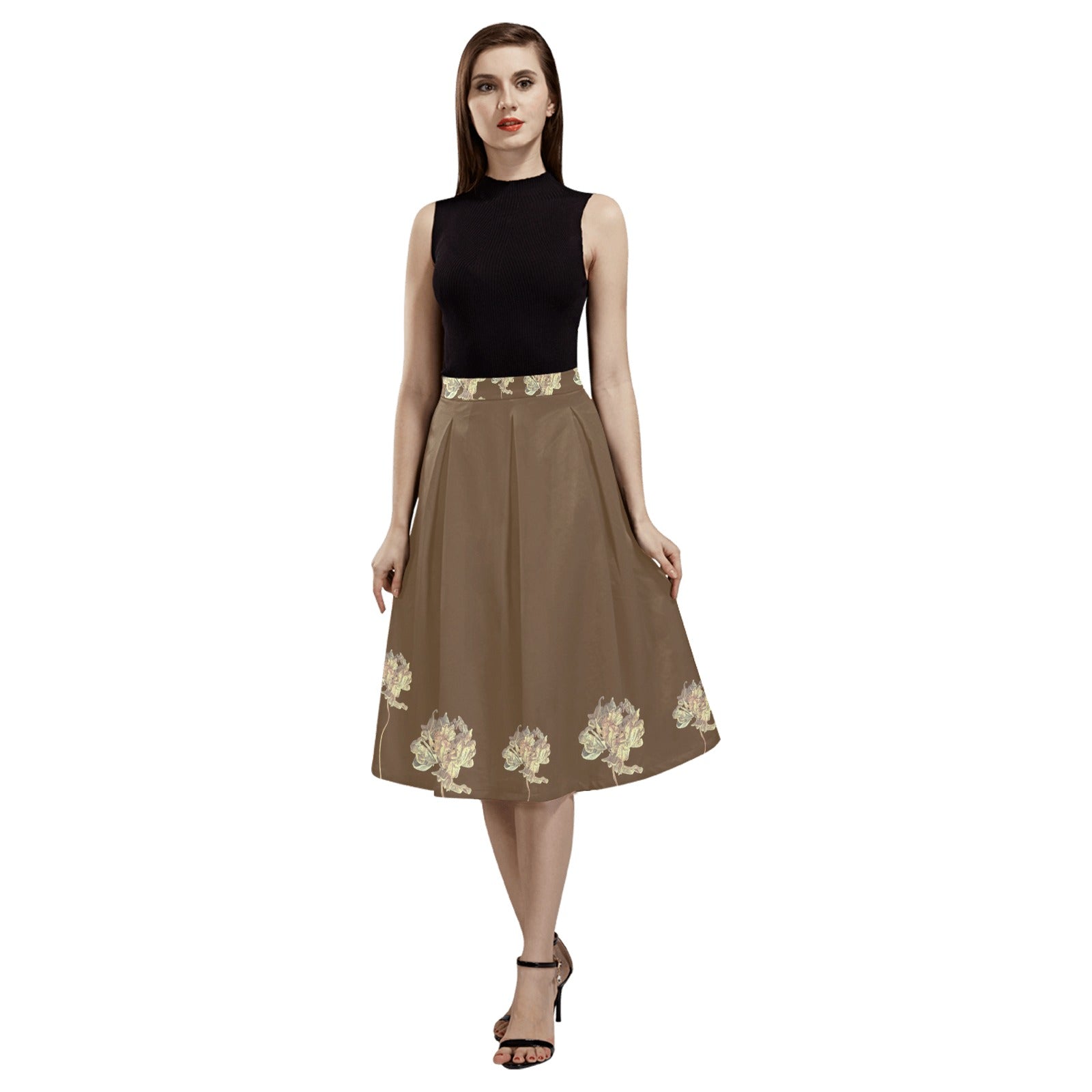 Single Tulip Pinecone Mnemosyne Women's Crepe Skirt - Lana Art Sweden