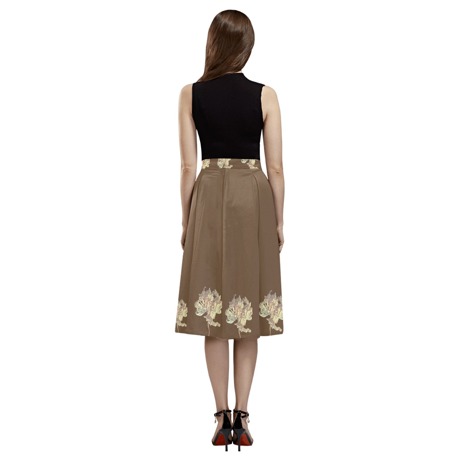 Single Tulip Pinecone Mnemosyne Women's Crepe Skirt - Lana Art Sweden