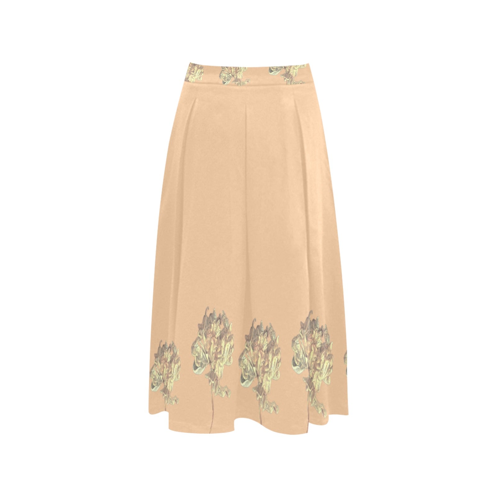 Single Tulip Sheepskin Mnemosyne Women's Crepe Skirt - Lana Art Sweden