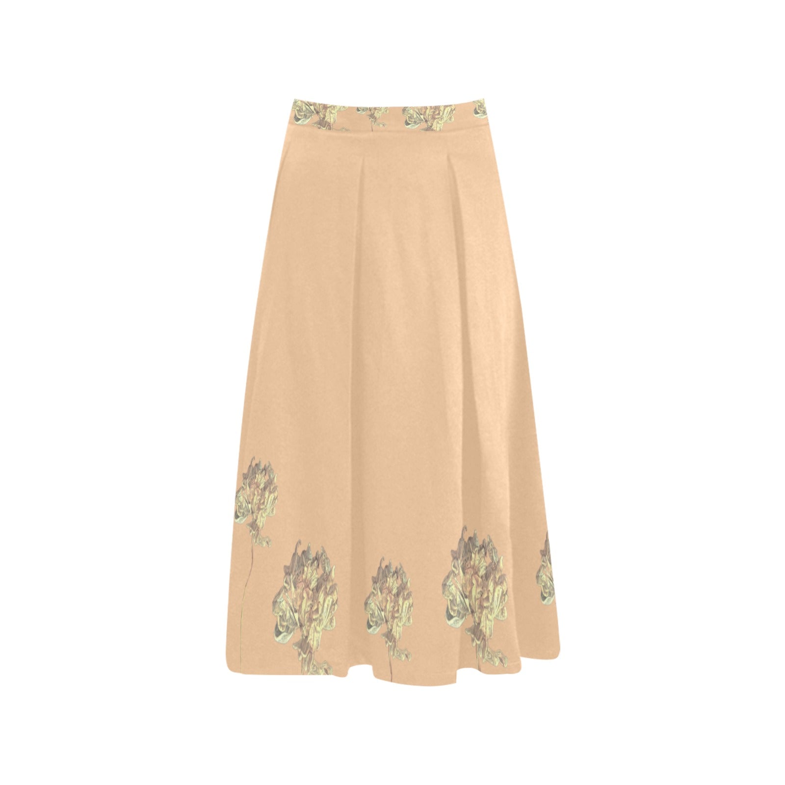 Single Tulip Sheepskin Mnemosyne Women's Crepe Skirt - Lana Art Sweden