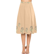 Single Tulip Sheepskin Mnemosyne Women's Crepe Skirt - Lana Art Sweden