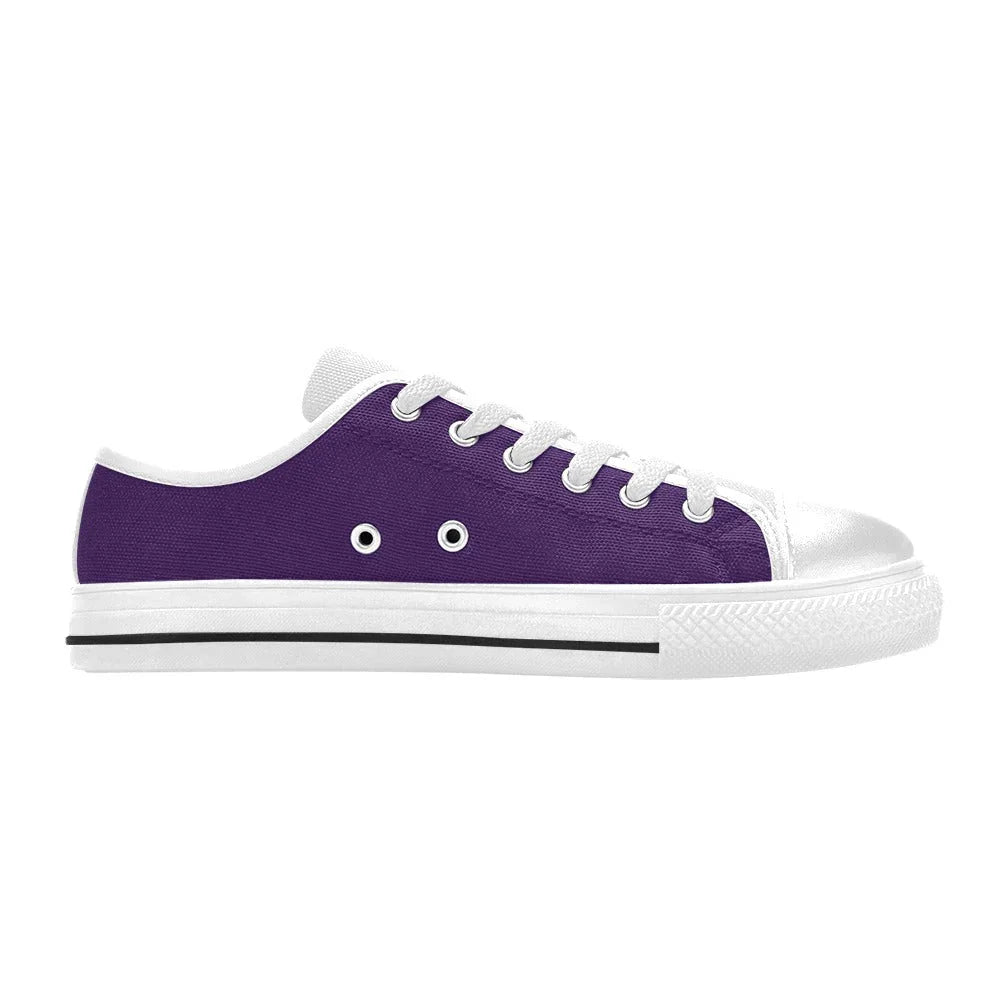 Solid Red Purple Men's Classic Canvas Shoes - Lana Art Sweden