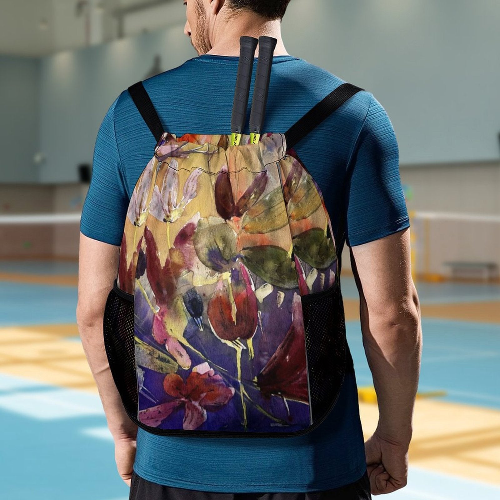 Sport Drawstring Super Light Backpack/Bag with Shoe Compartment - Lana Art Sweden