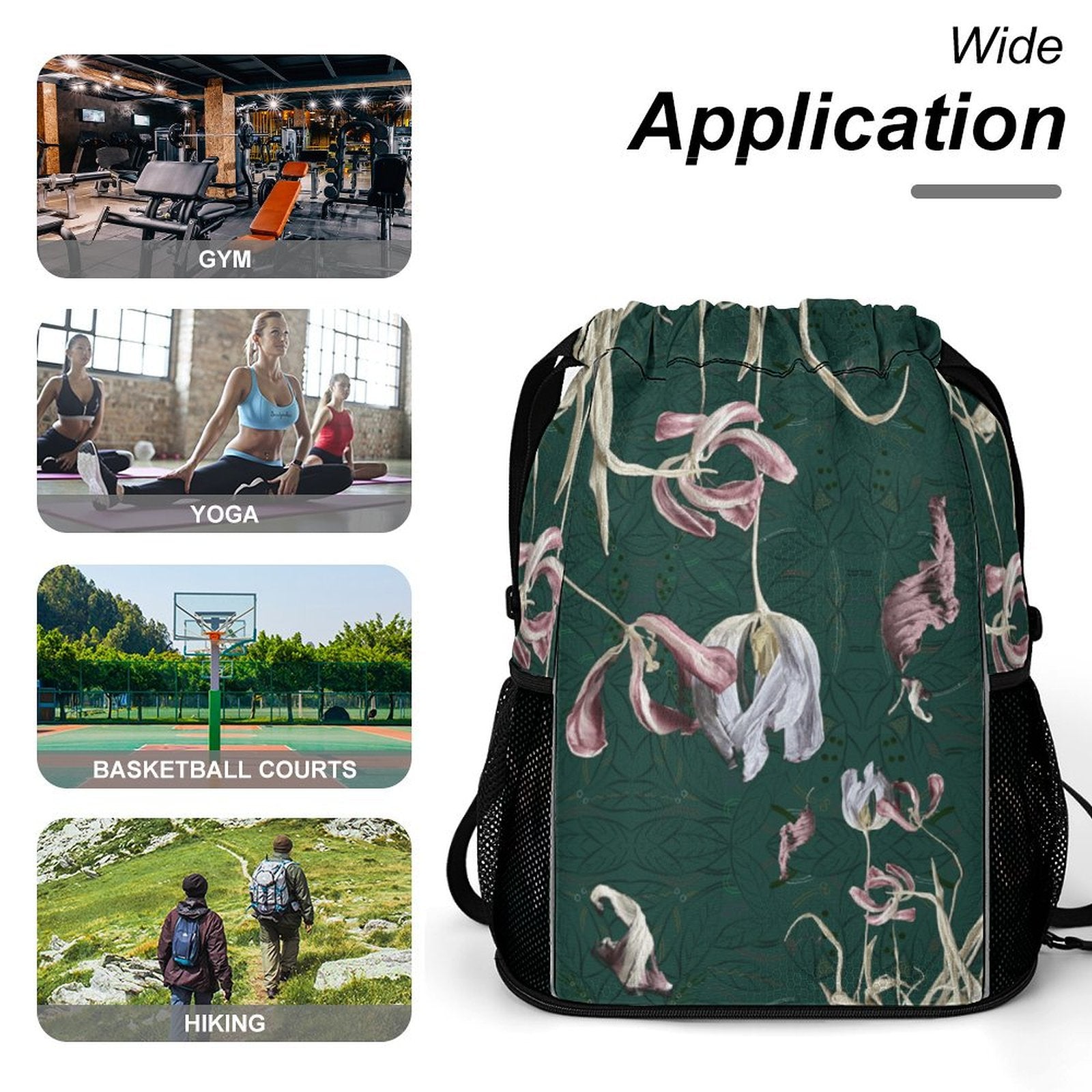Sport Drawstring Super Light Backpack/Bag with Shoe Compartment - Lana Art Sweden
