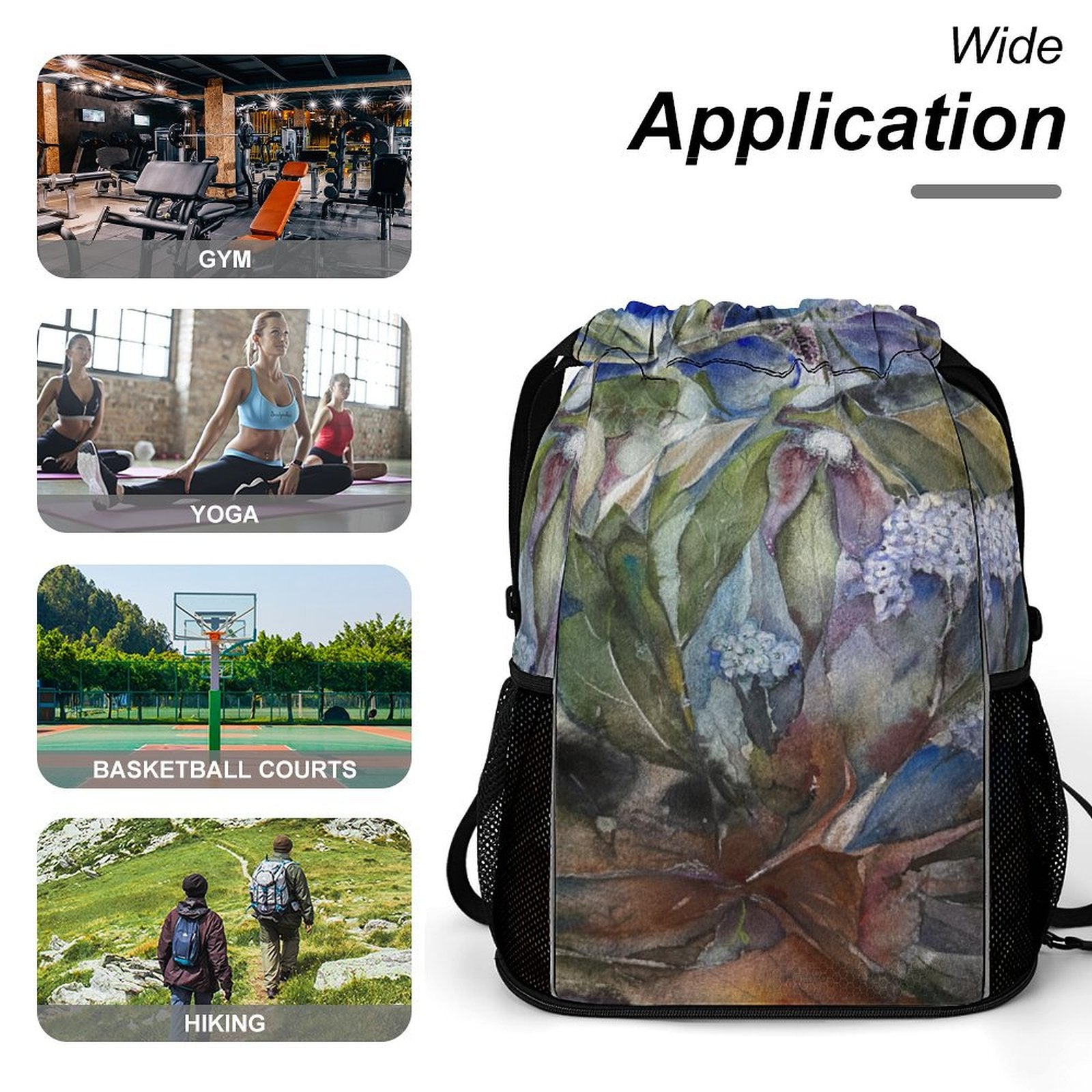 Sport Drawstring Super Light Backpack/Bag with Shoe Compartment - Lana Art Sweden