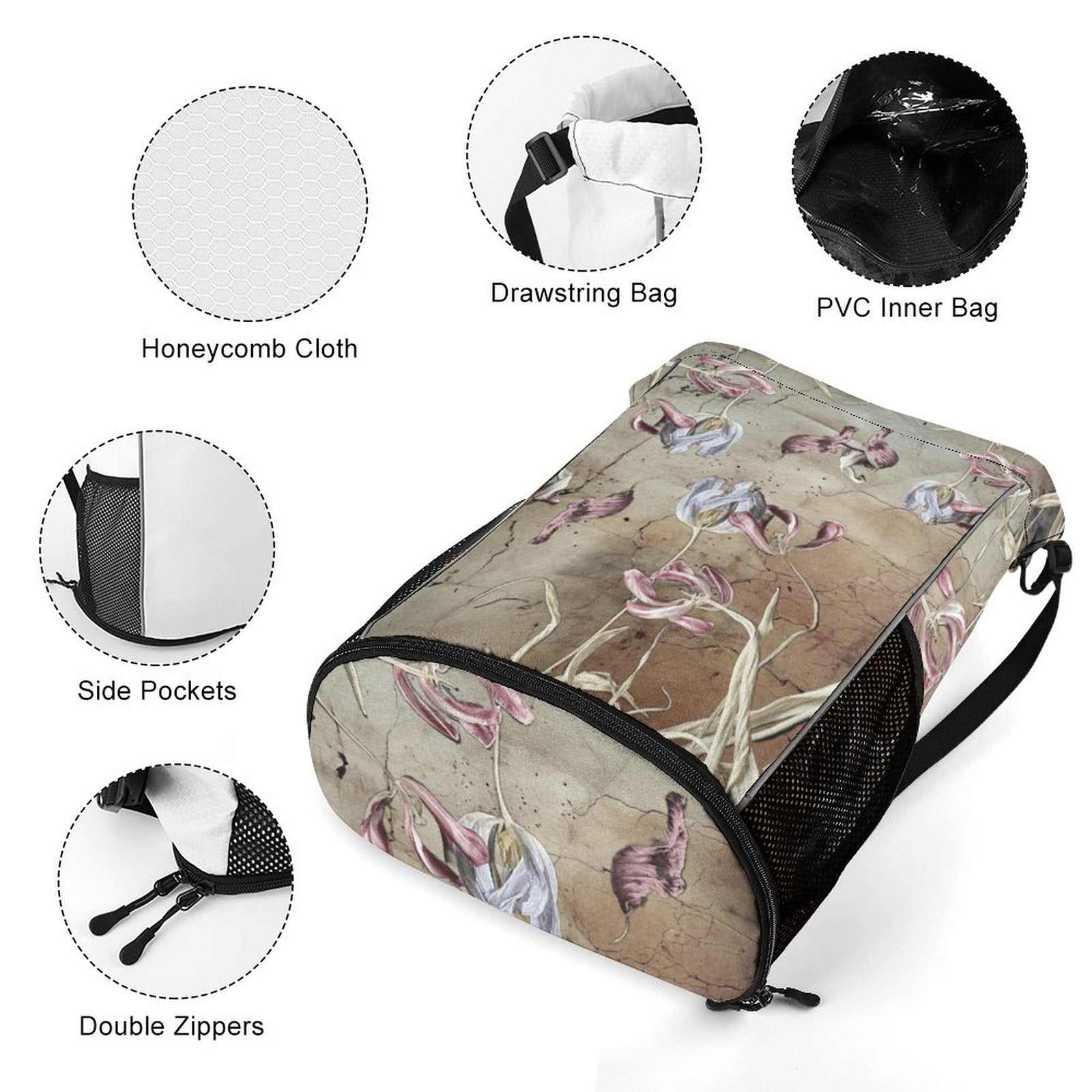 Sport Drawstring Super Light Backpack/Bag with Shoe Compartment - Lana Art Sweden