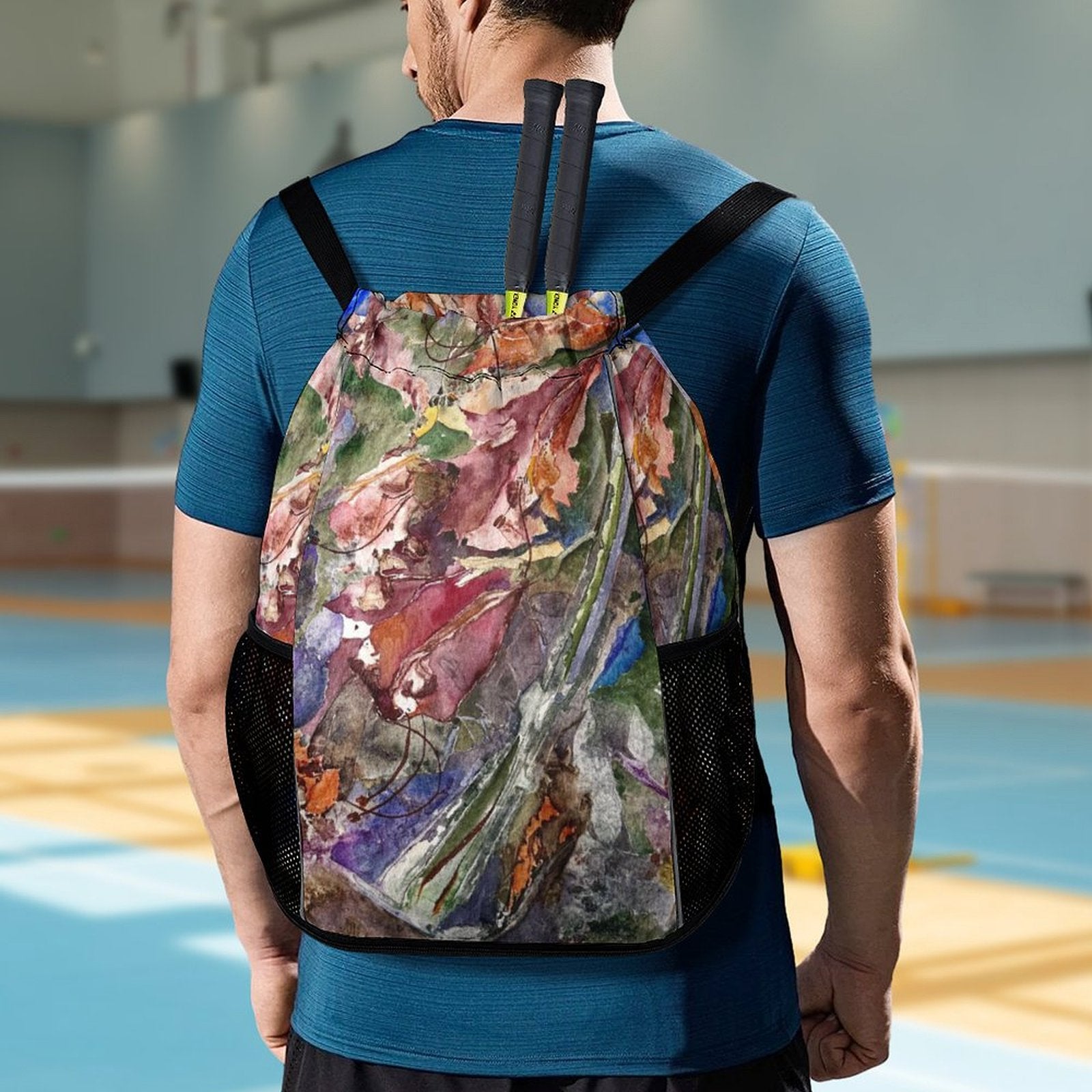 Sport Drawstring Super Light Backpack/Bag with Shoe Compartment - Lana Art Sweden