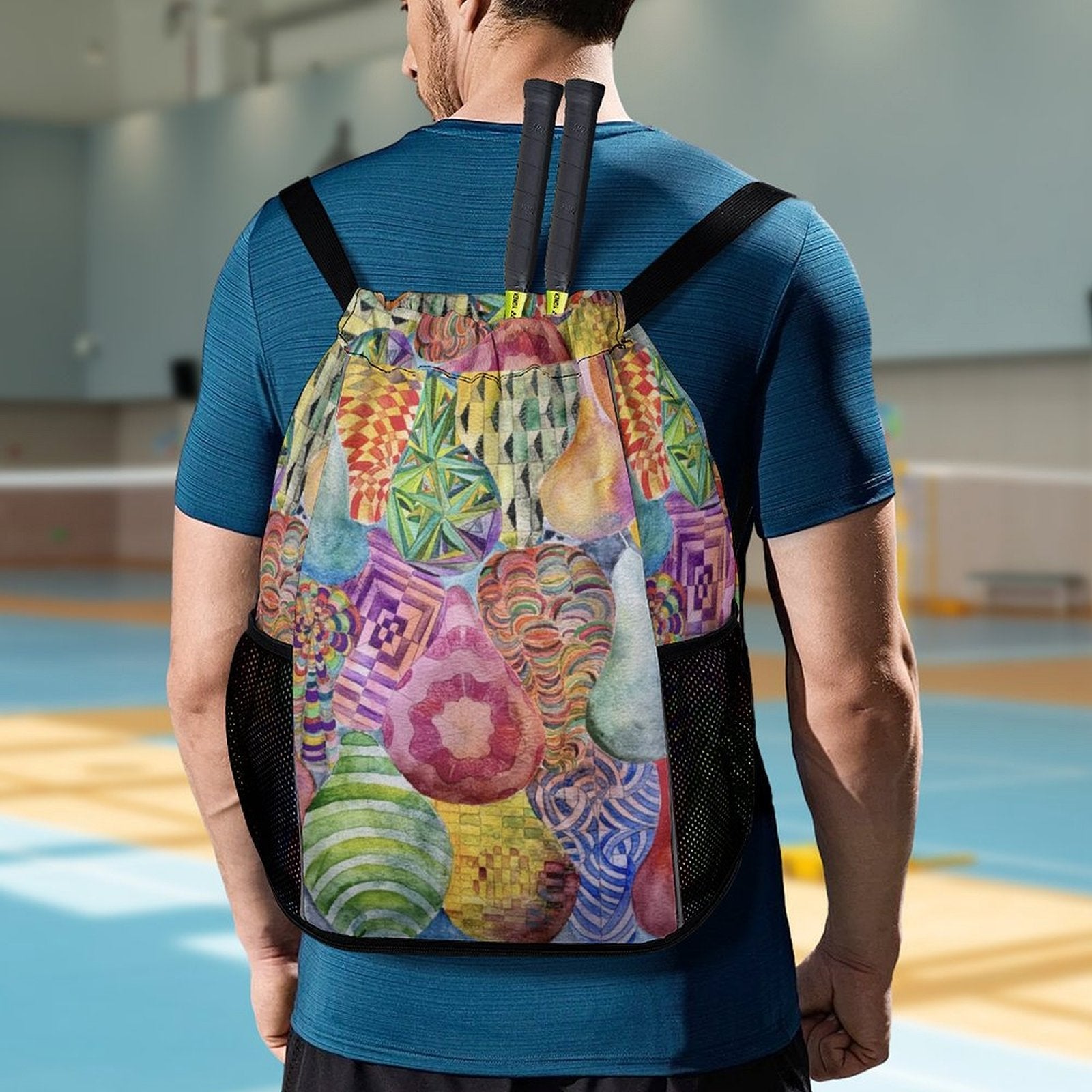 Sport Drawstring Super Light Backpack/Bag with Shoe Compartment - Lana Art Sweden
